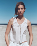 Holly Cotton Tie top White