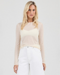 Amelie Knit Long Sleeve Top White