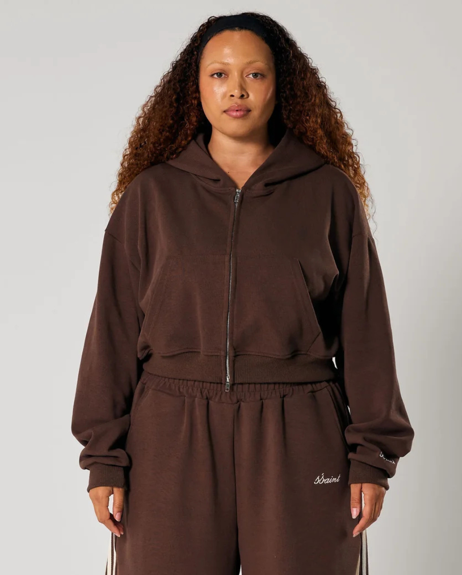 SSAINT Cropped Hoodie Brown