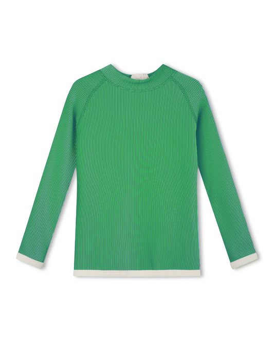 Mini Stripe Rashie Parrot Green