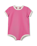 Mini Stripe Infant Onesie Shell Pink