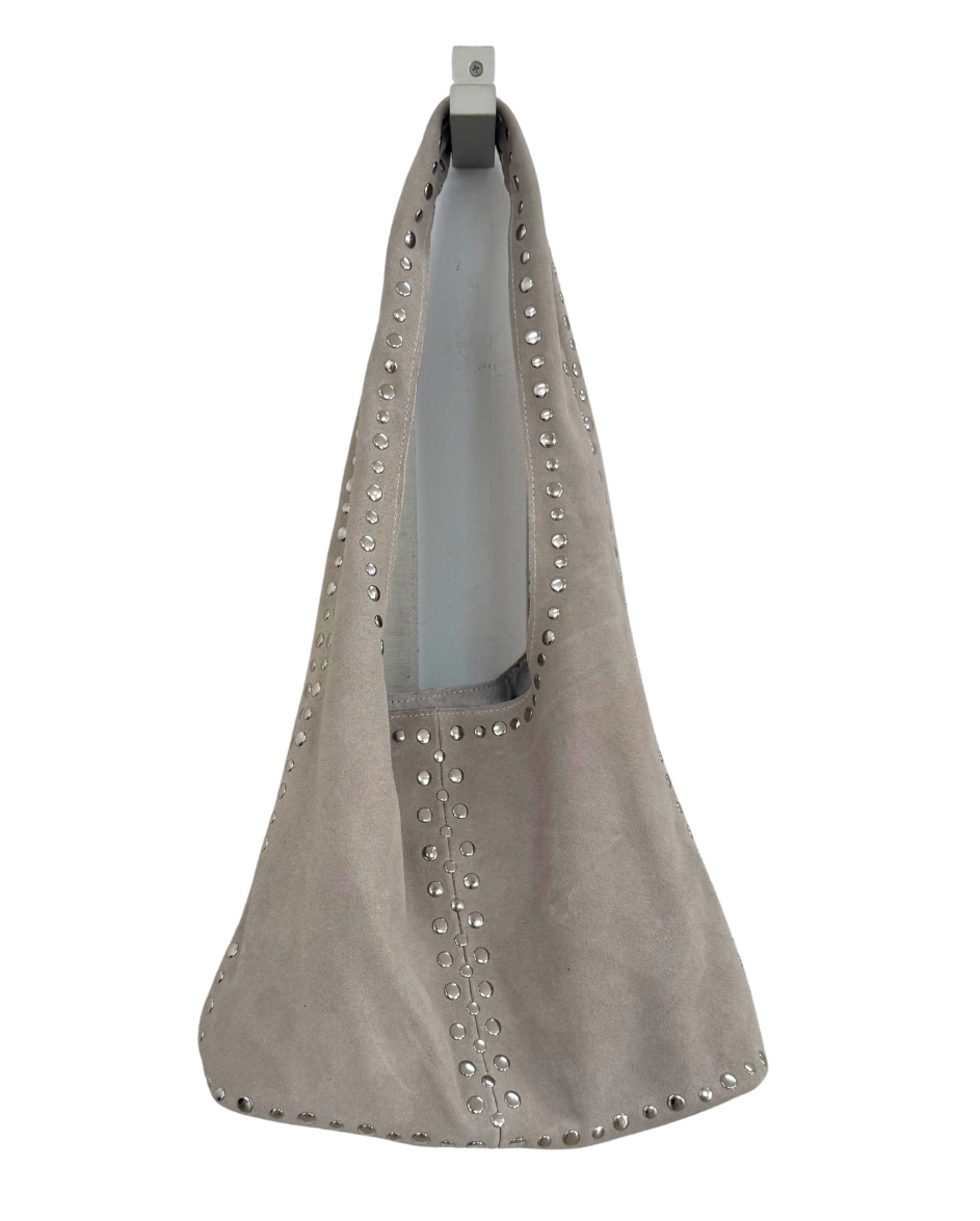 Leather Suede Stud Grey