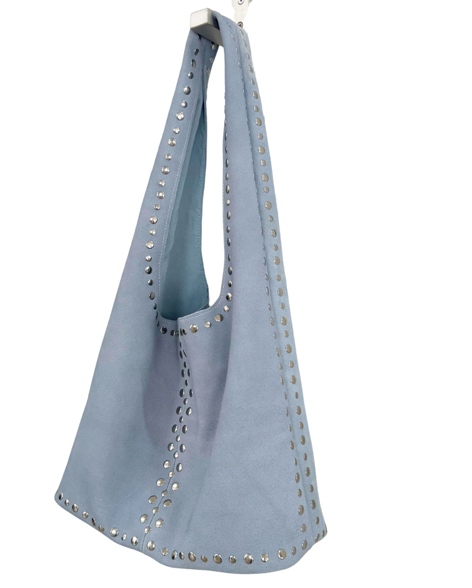 Leather LS Suede Stud Blue