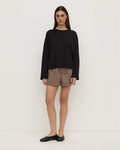 Micha Poplin Short Dark Sand