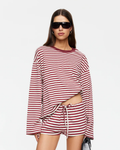Bloom LS Tee Wine Stripe