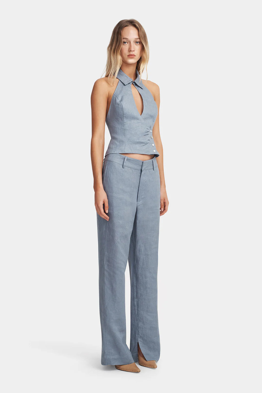 Baxter Linen Pant Slate
