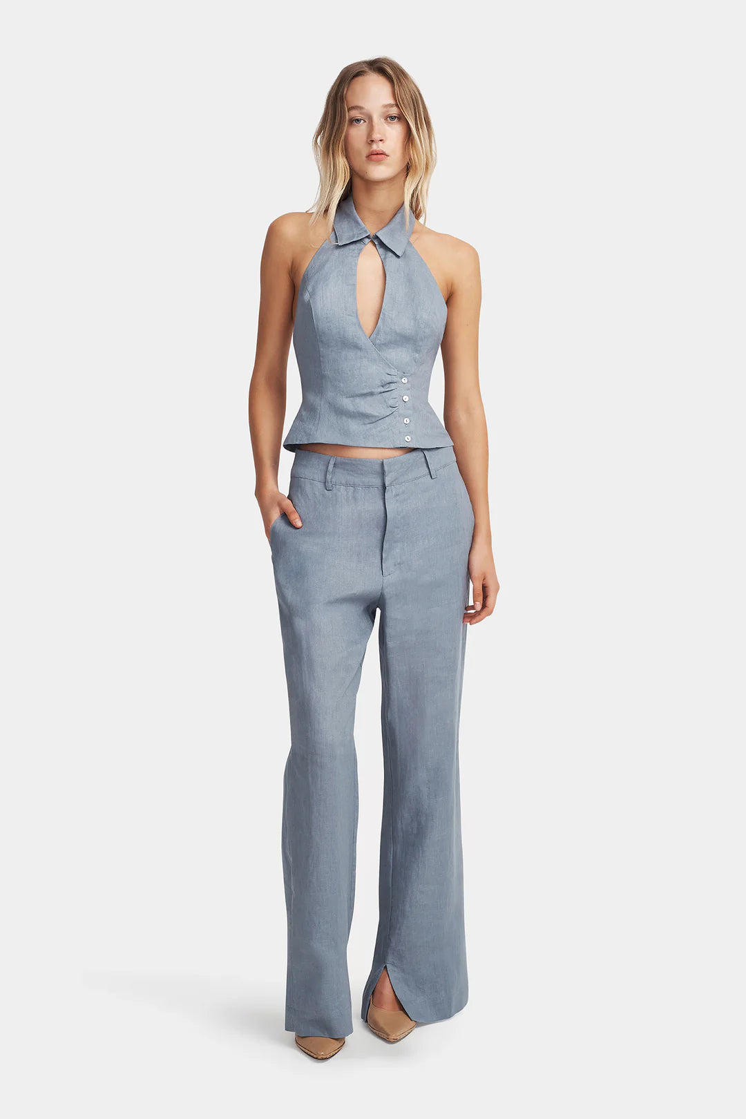Baxter Linen Pant Slate