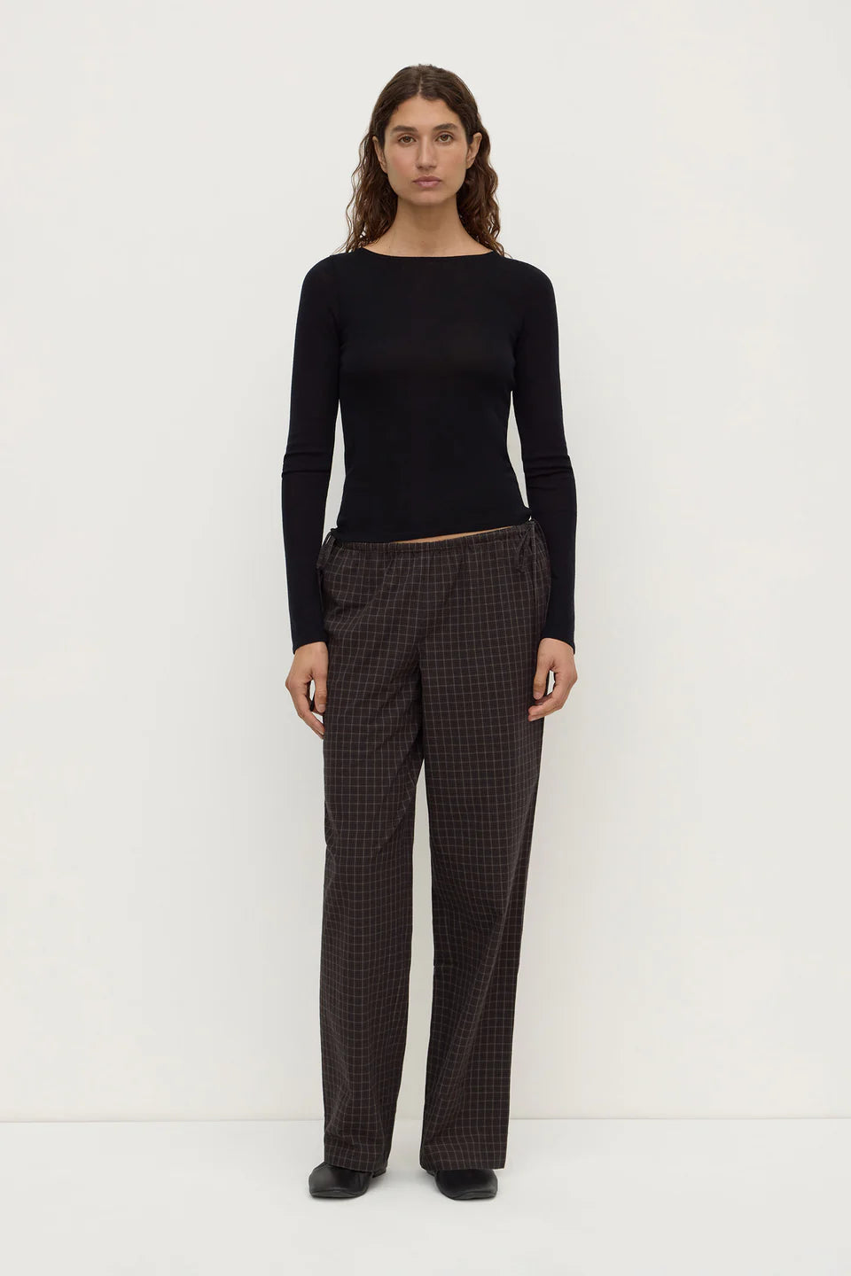 Tatiana Wool Long Sleeve Top Black