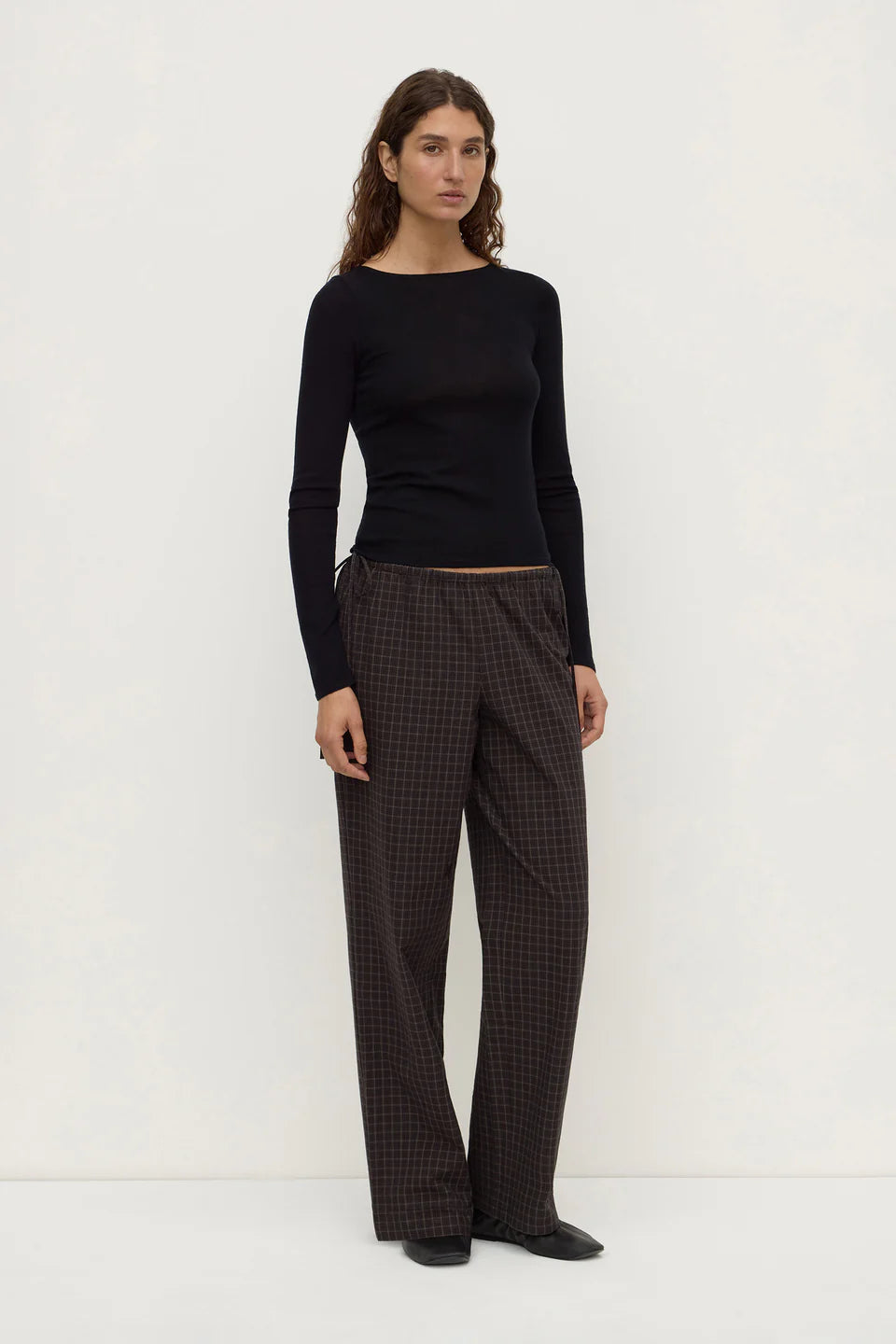 Tatiana Wool Long Sleeve Top Black