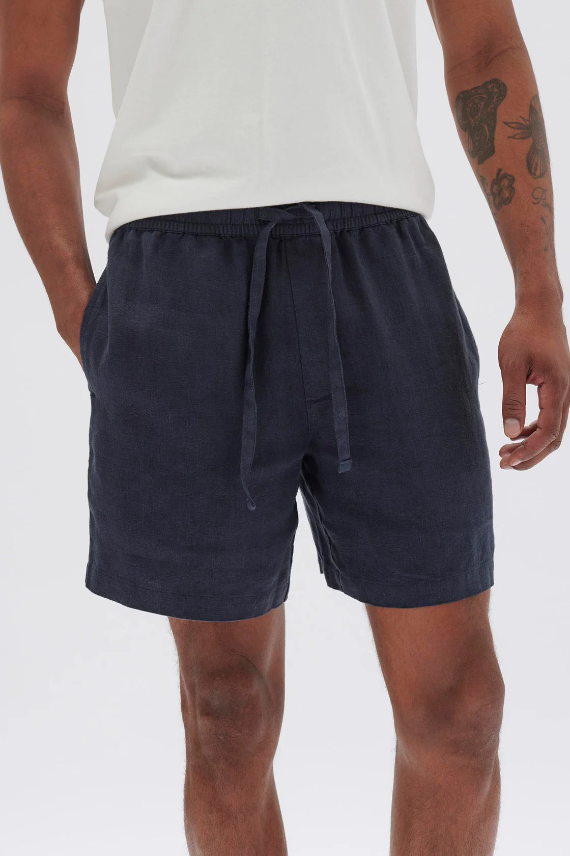 Mens Tide Linen Short Navy