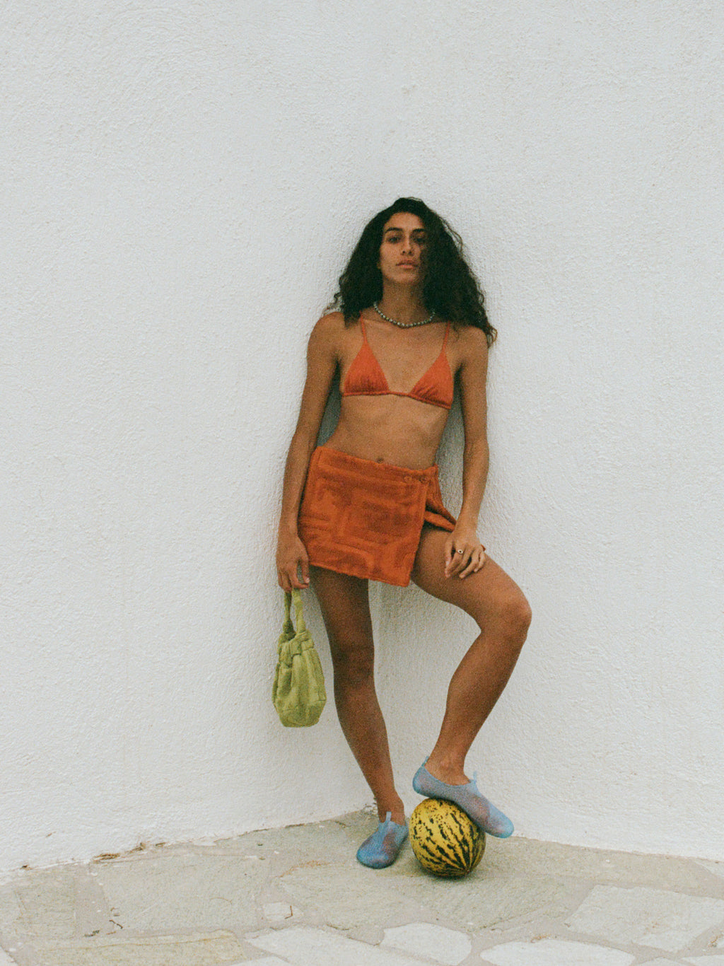 Towelling Wrap Skirt Clay