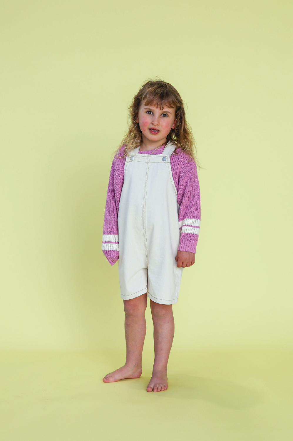 Everyday Twill Short Overalls Milk