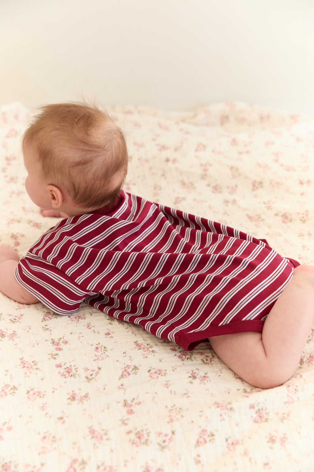 Riley T-Shirt Romper Cherry Stripe