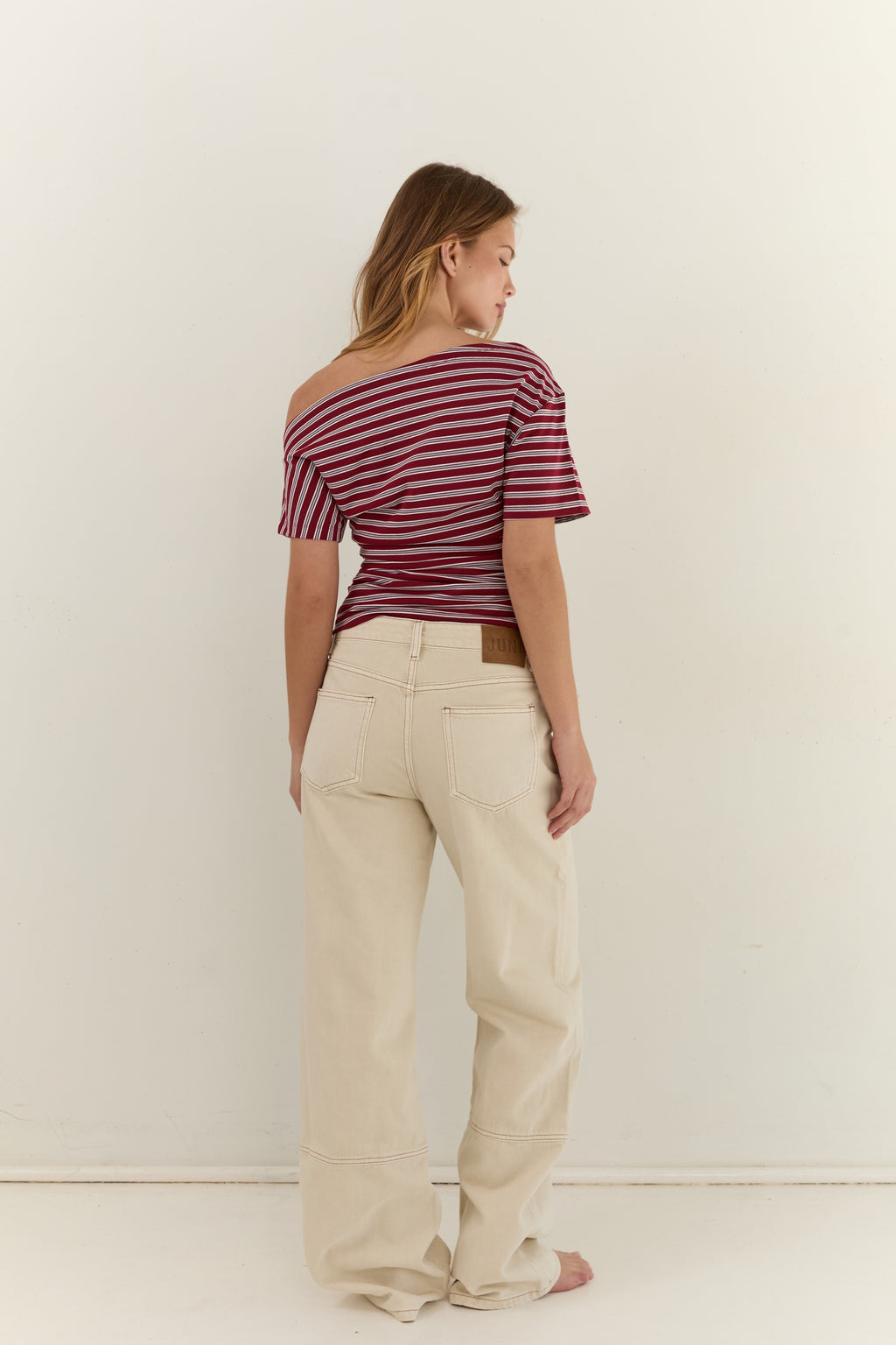 Malthilde Ruched Tee Cherry Stripe