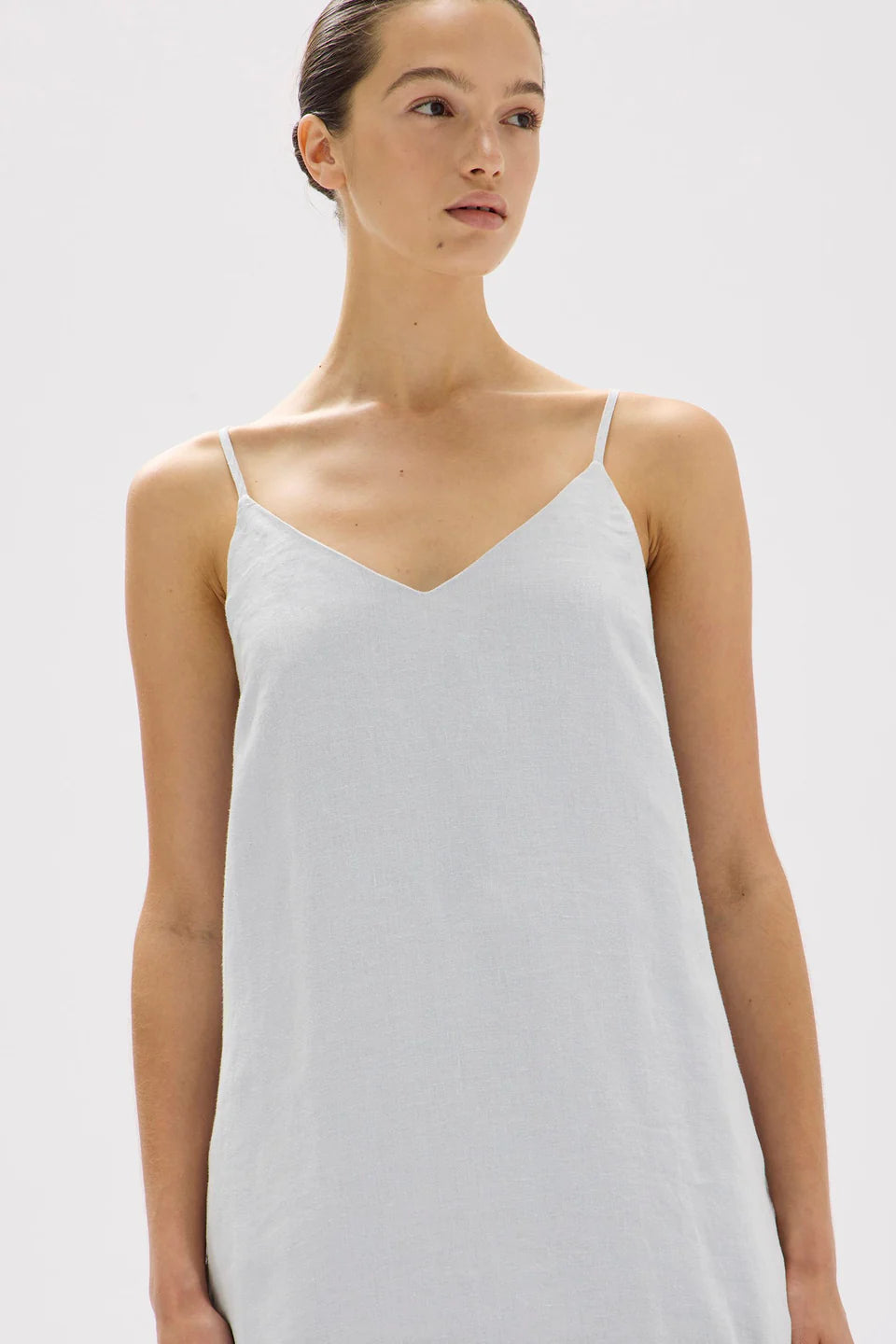 Vallory Linen Slip Dress Blue Haze