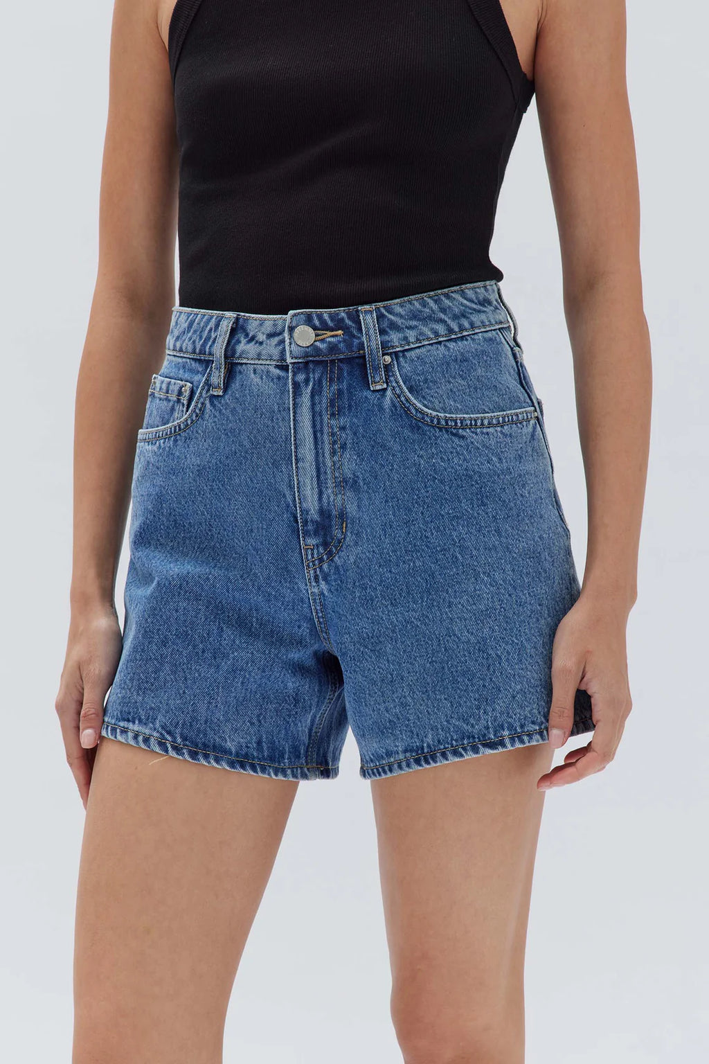 Vintage Denim Short Dark Stone