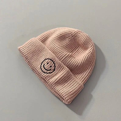 Kids Smiley Beanie Pink