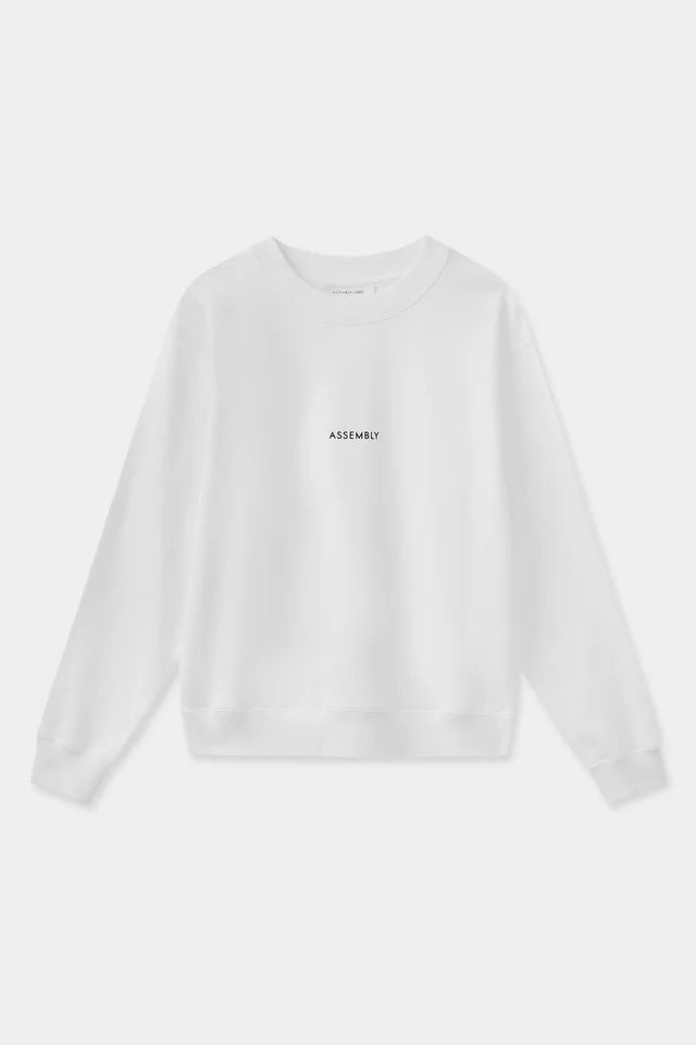 Flocked Logo Fleece White