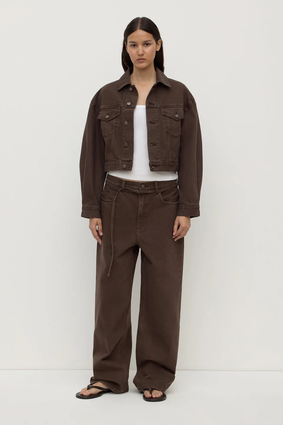 Cropped Denim Jacket Ganache