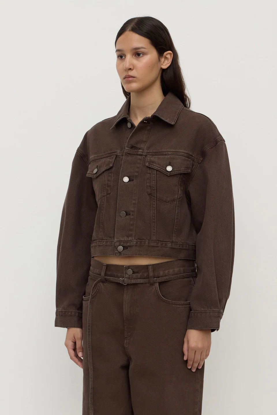 Cropped Denim Jacket Ganache