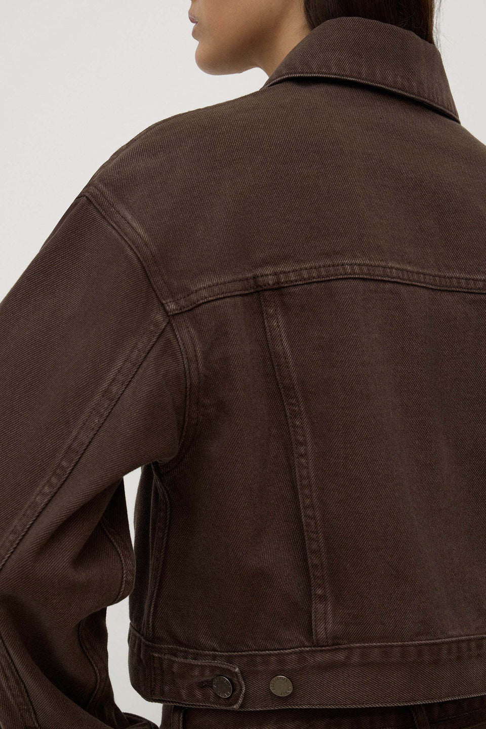 Cropped Denim Jacket Ganache