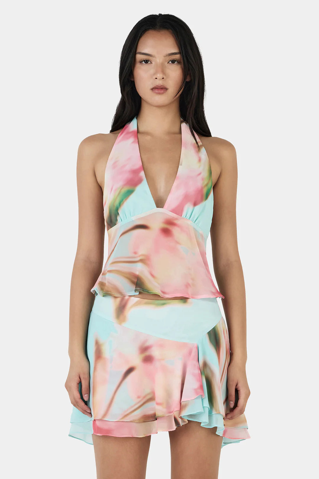 Yiana Mini Skirt Drift Aqua