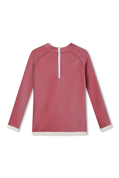 Mini Stripe Rashie - Clay Red