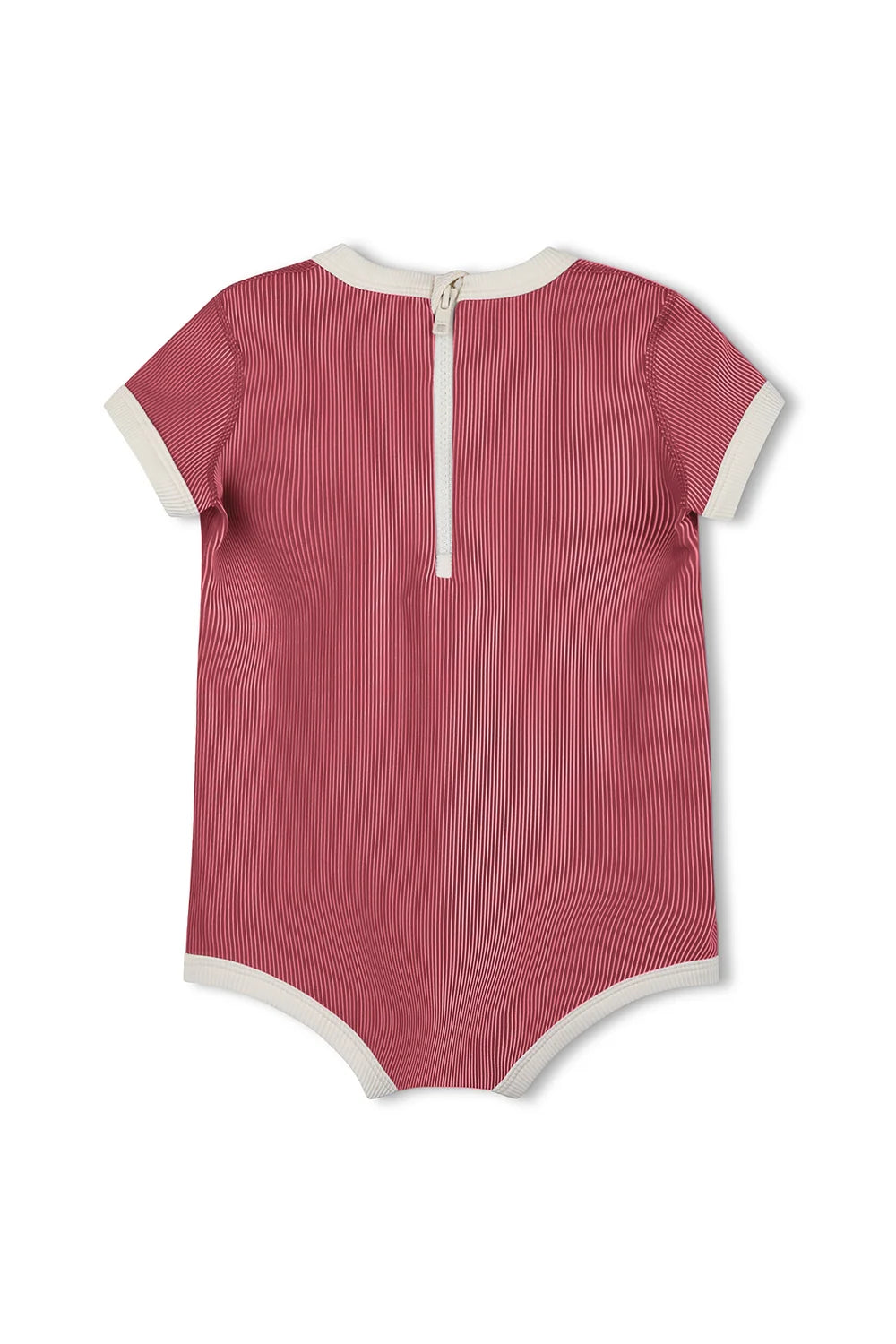 Mini Stripe Infant Onesie - Clay Red