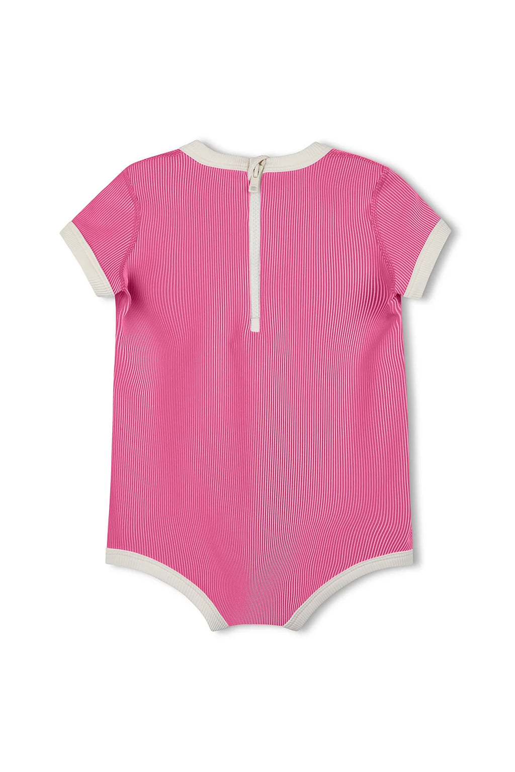 Mini Stripe Infant Onesie Shell Pink