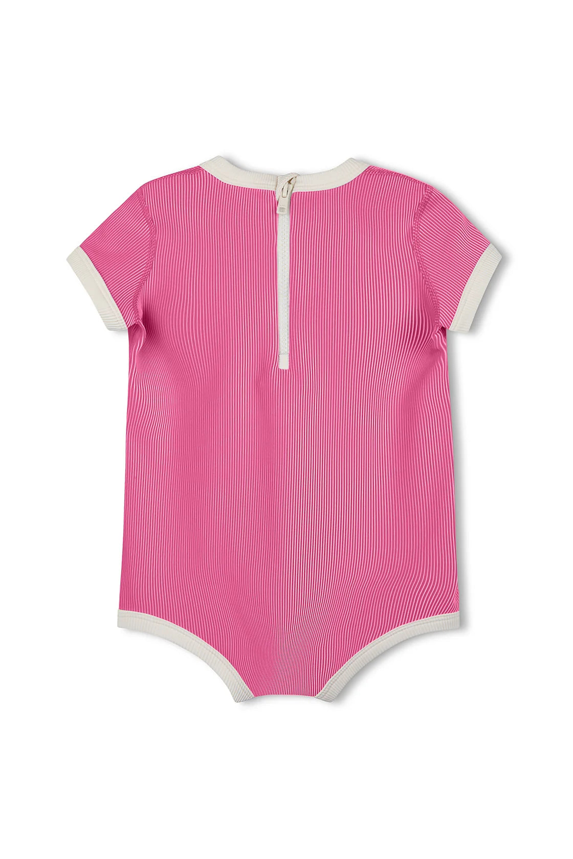 Mini Stripe Infant Onesie Shell Pink