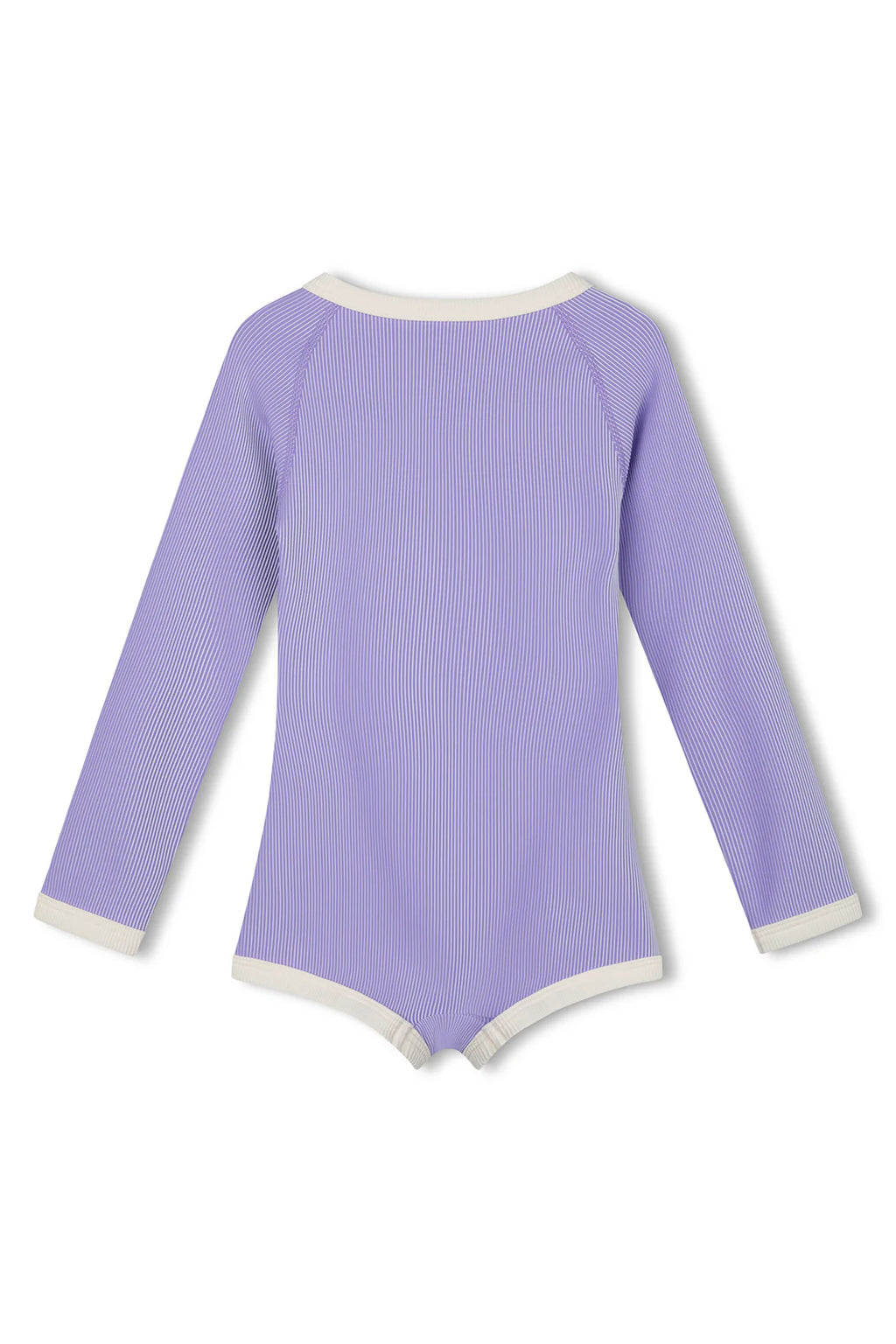 Mini Stripe Rib Rashie Onesie Grape