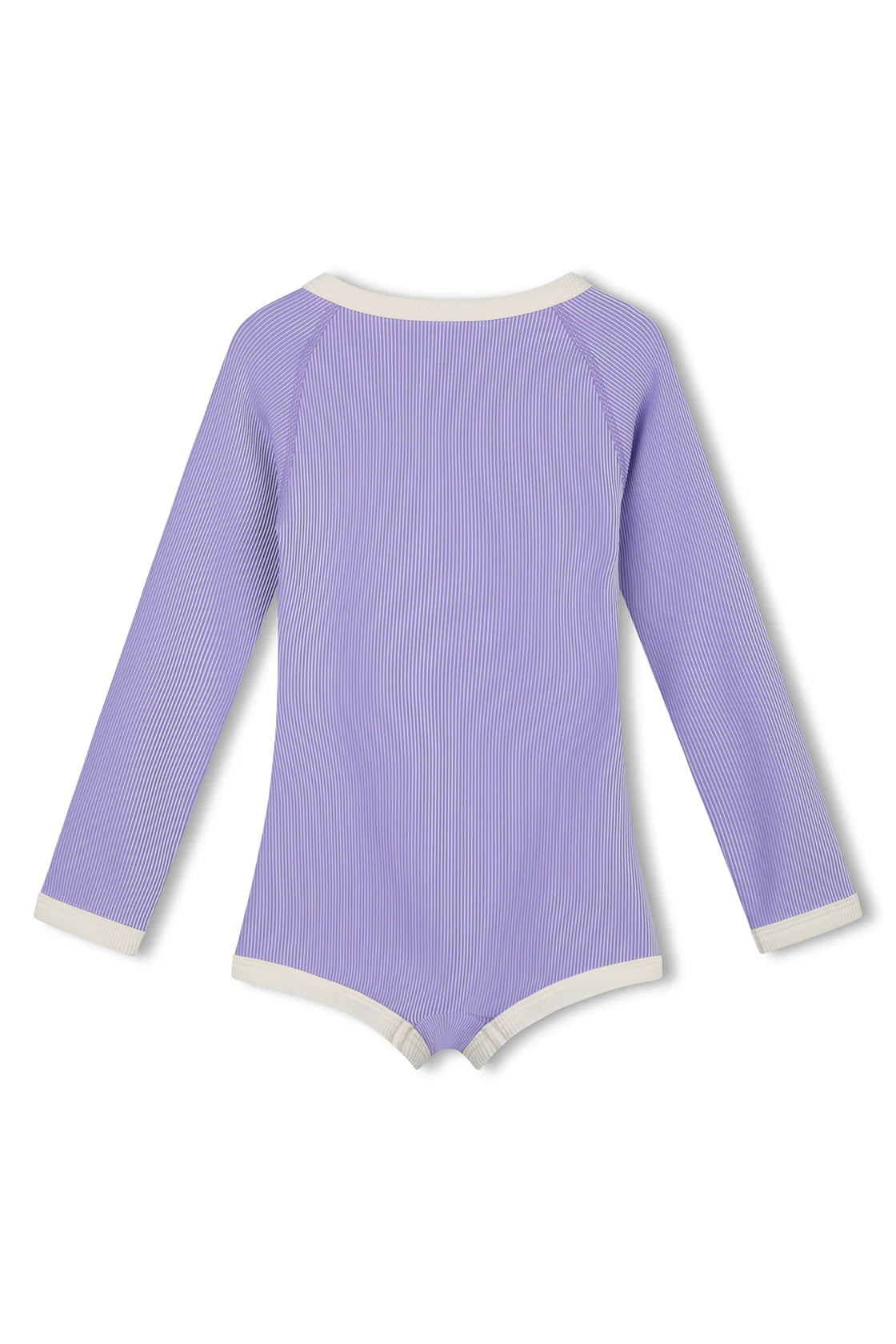 Mini Stripe Rib Rashie Onesie Grape