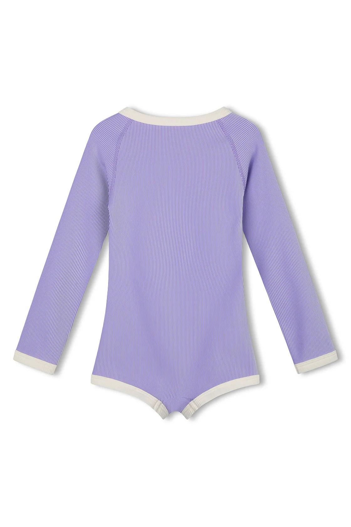 Mini Stripe Rib Rashie Onesie Grape