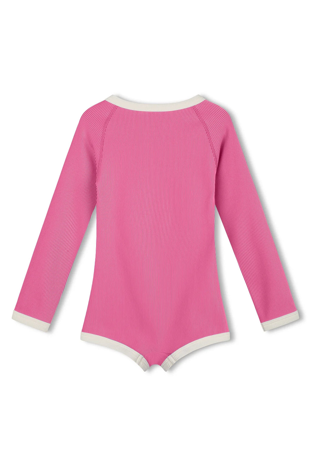 Mini Stripe Rashie Onesie Shell Pink