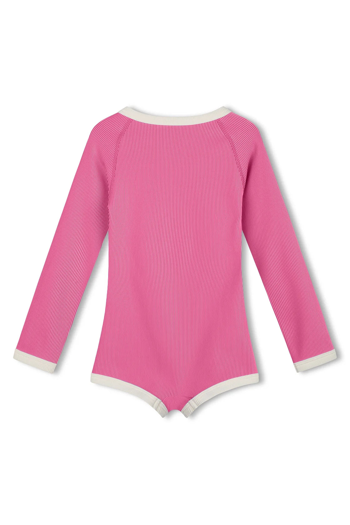 Mini Stripe Rashie Onesie Shell Pink