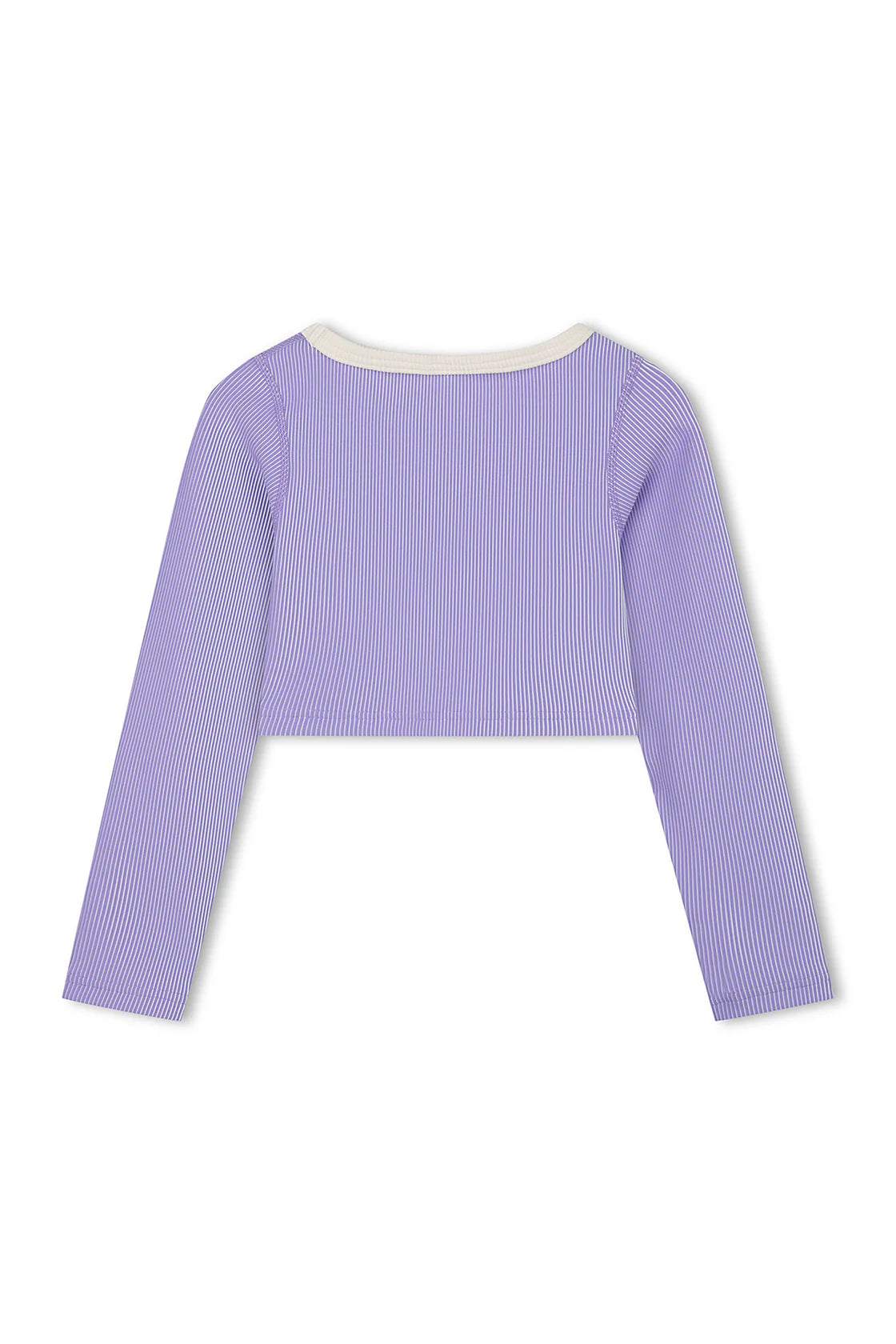 Mini Stripe Rib Crop Rashie Grape