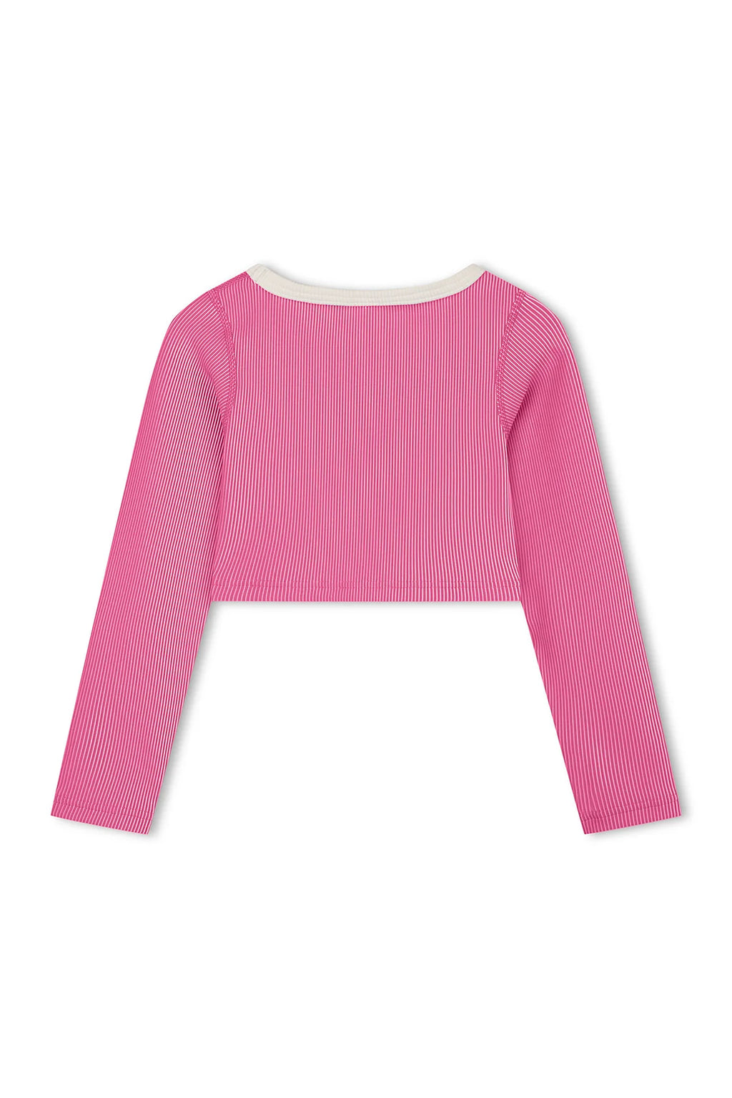 Mini Stripe Crop Rashie Shell Pink