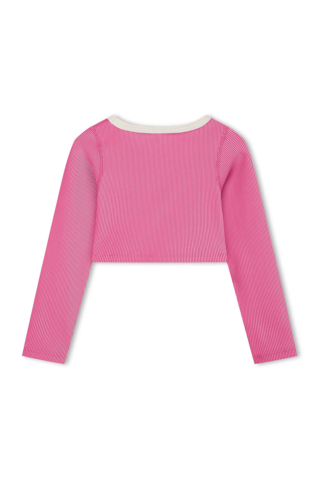 Mini Stripe Crop Rashie Shell Pink
