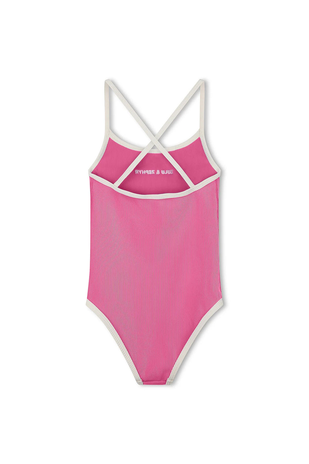 Mini Stripe Logo One Piece Shell Pink