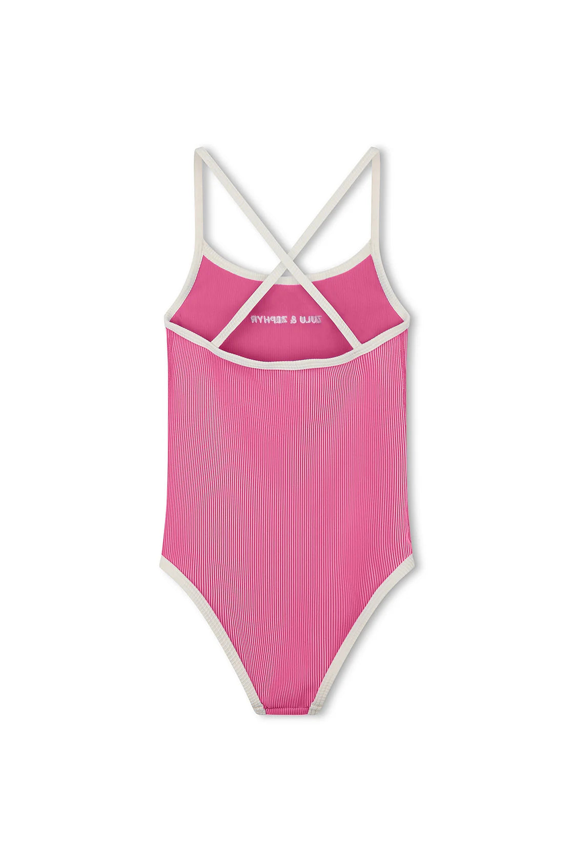 Mini Stripe Logo One Piece Shell Pink