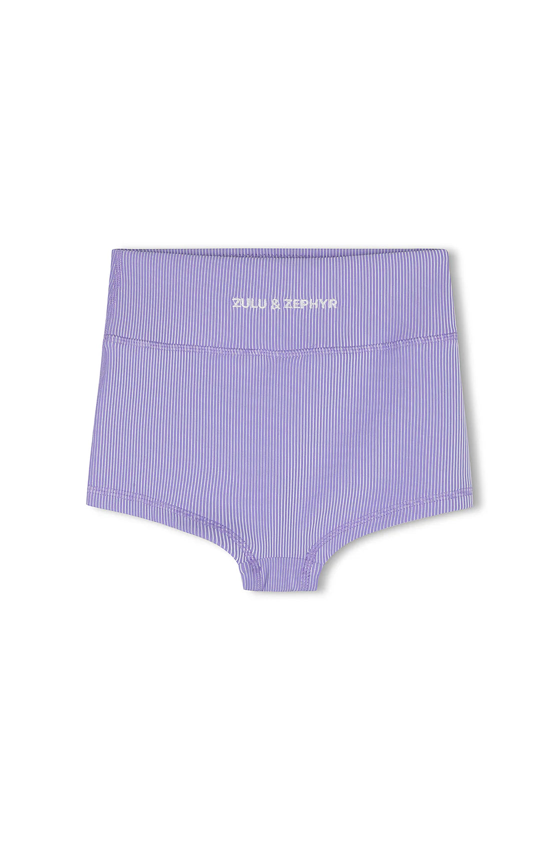 Mini Stripe Rib Boy Short Grape