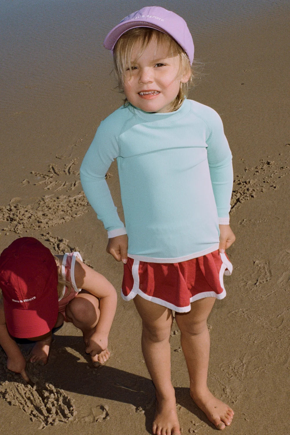 Mini Stripe Rashie - Aqua
