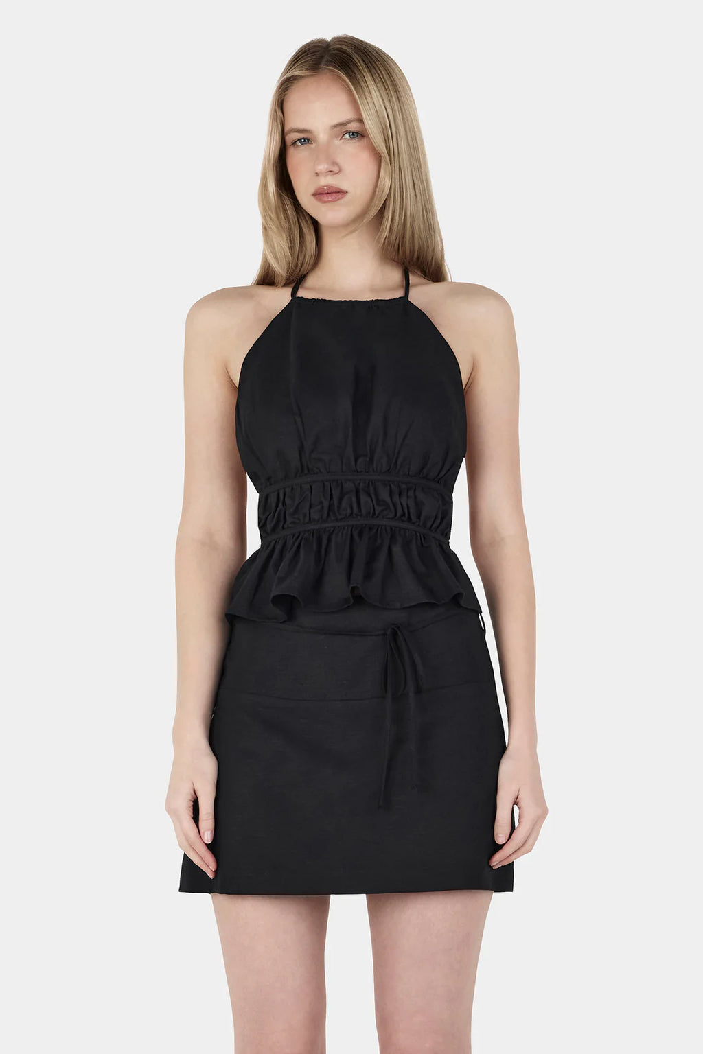 Zuri Halter Top Black