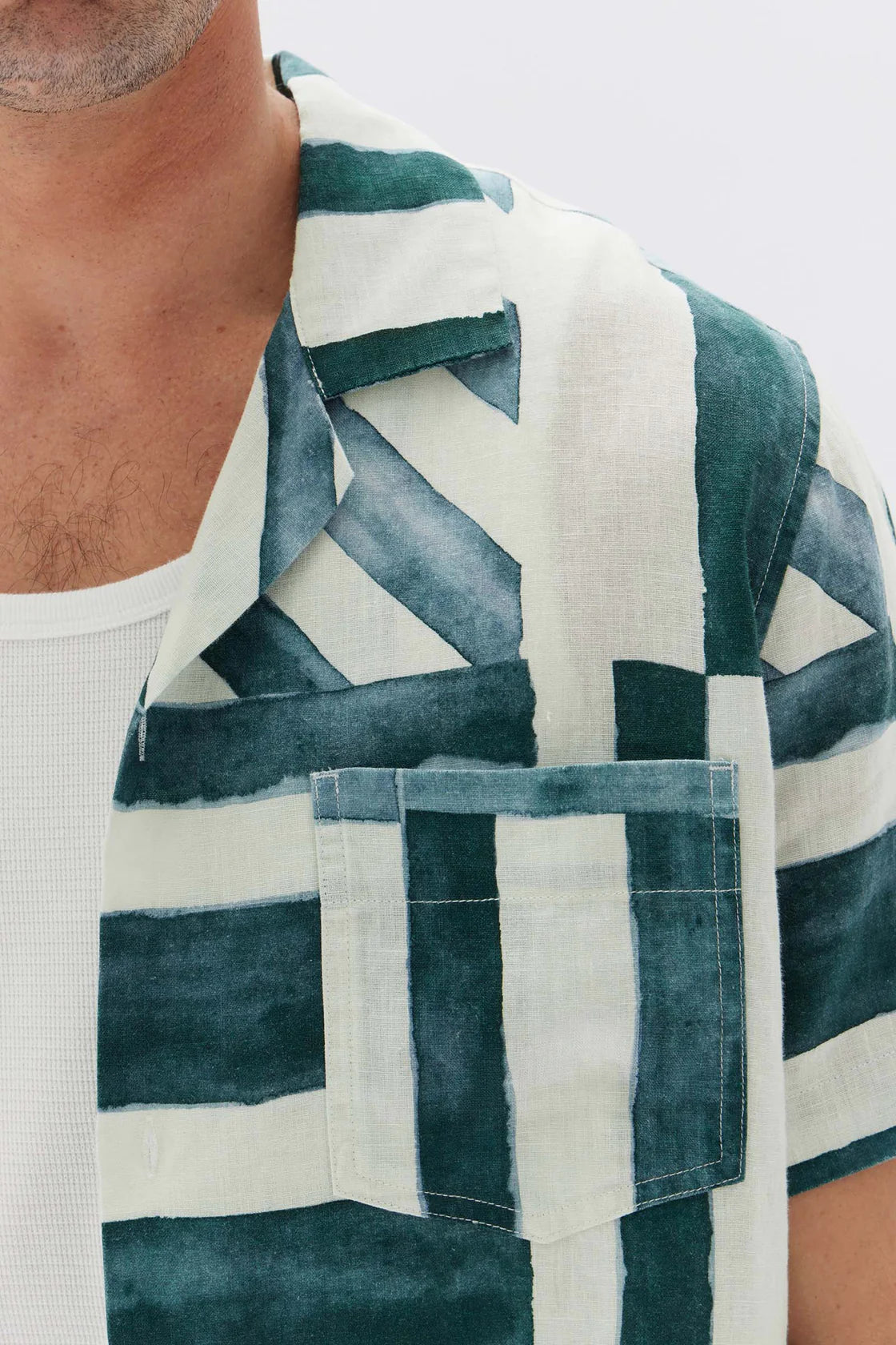 Mens Lagoon Print SS Shirt