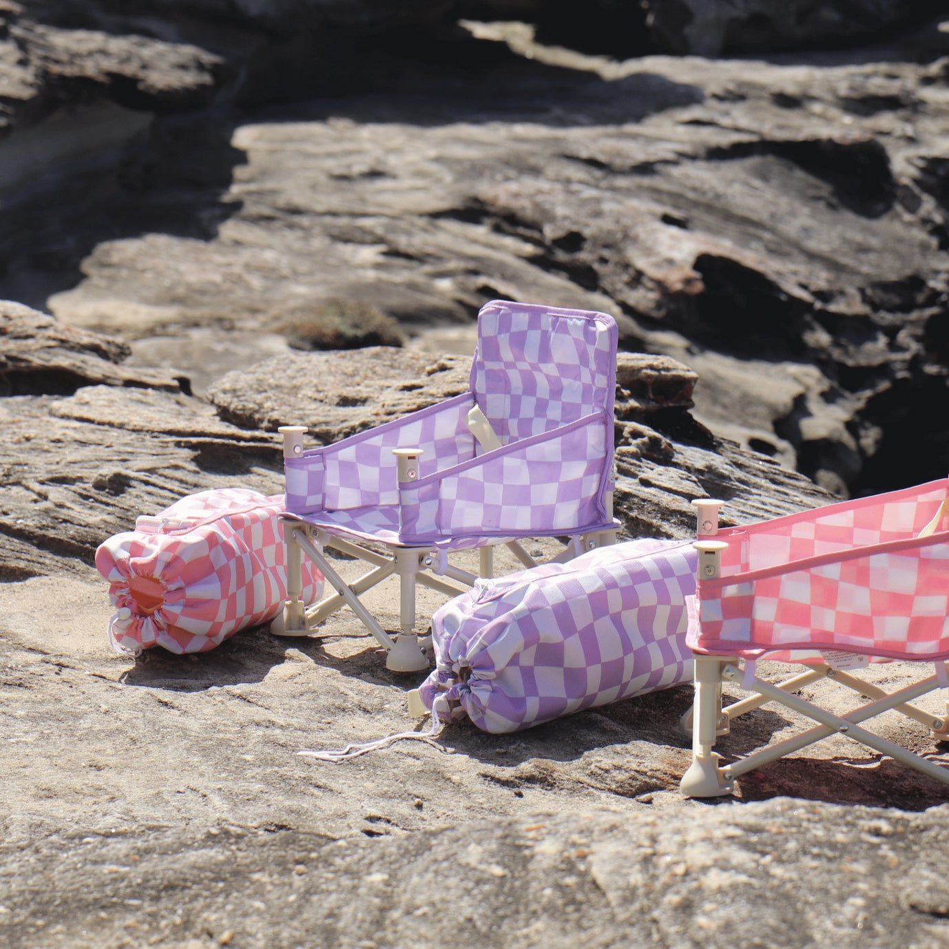 Ava Baby Chair Purple Check