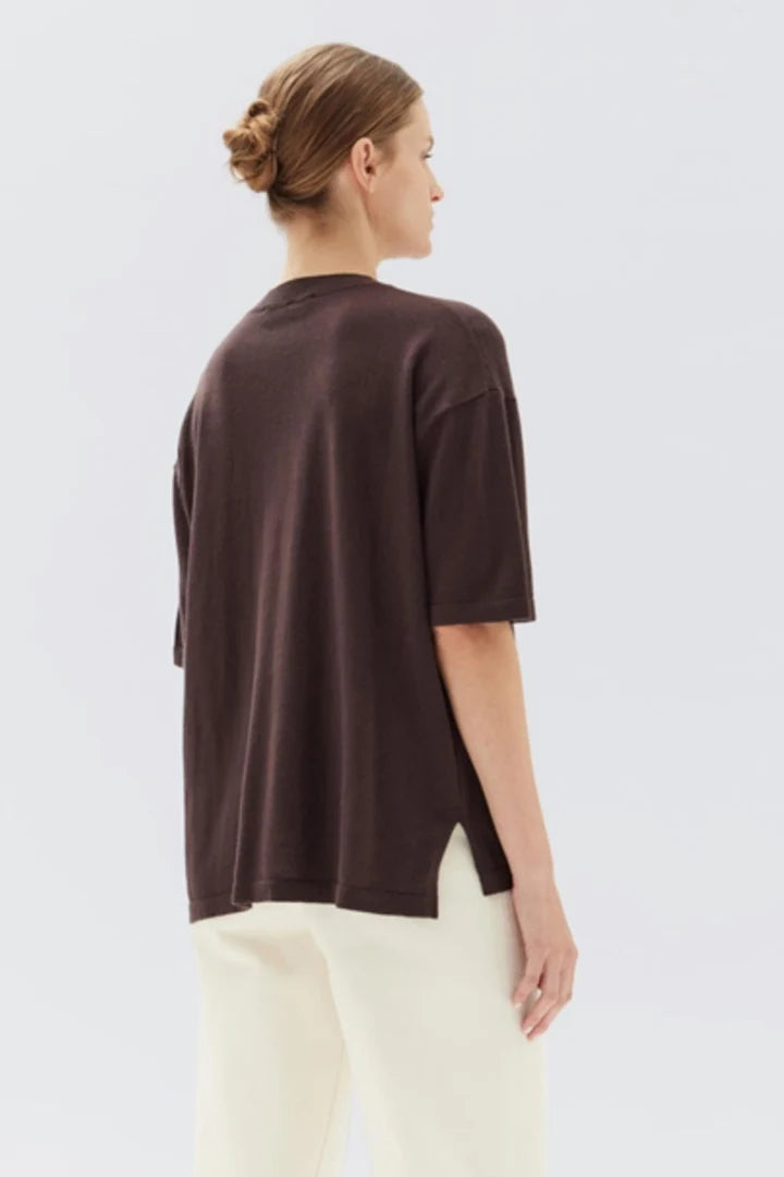 Cotton Cashmere Tee Chestnut