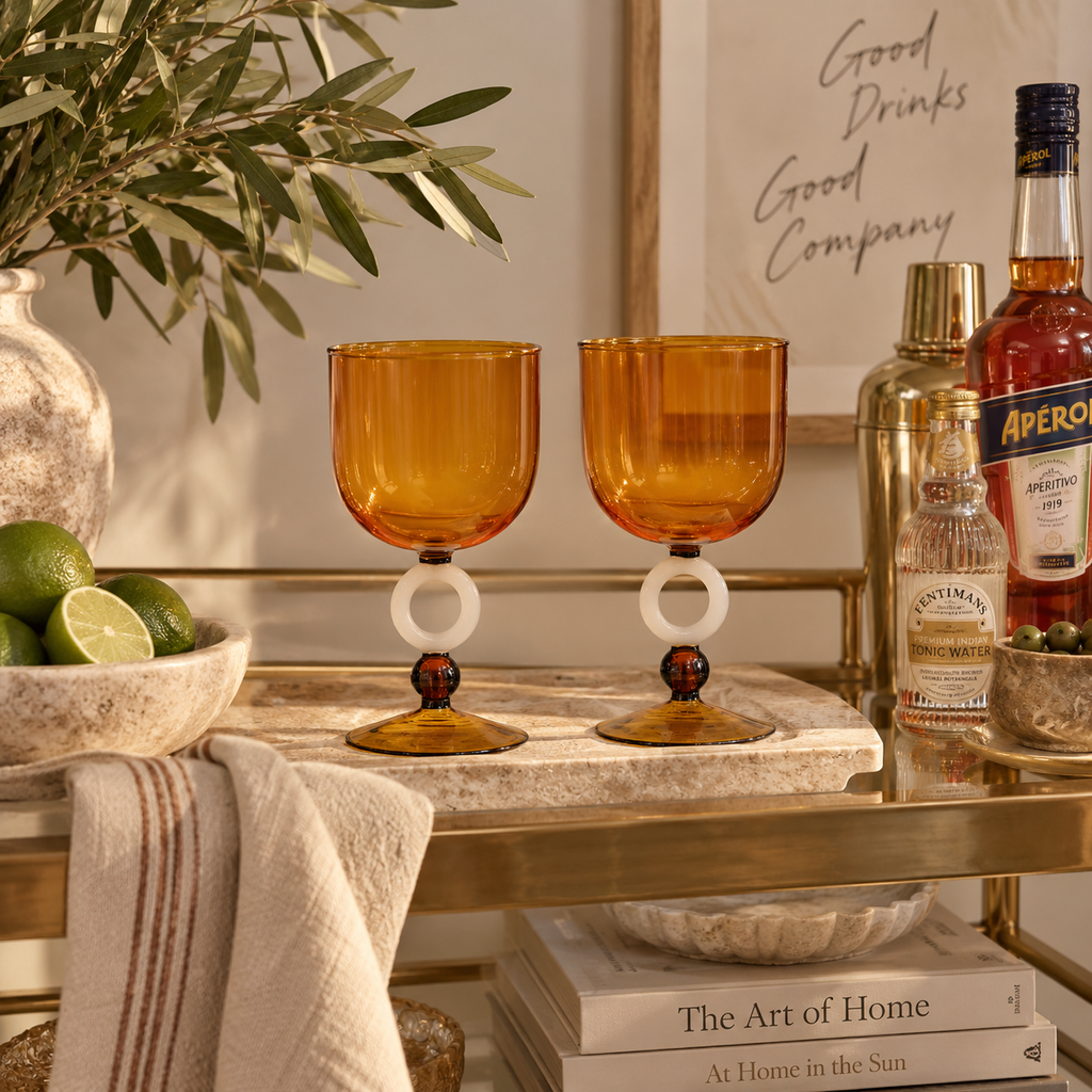 Tybalt S/2 Wine Glass Amber