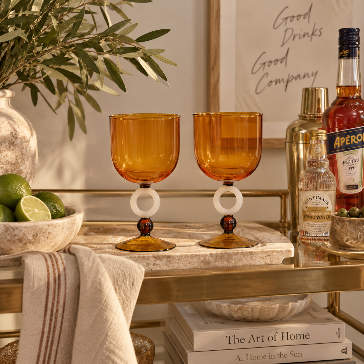 Tybalt S/2 Wine Glass Amber