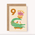 NINE Crocodile Bday Card