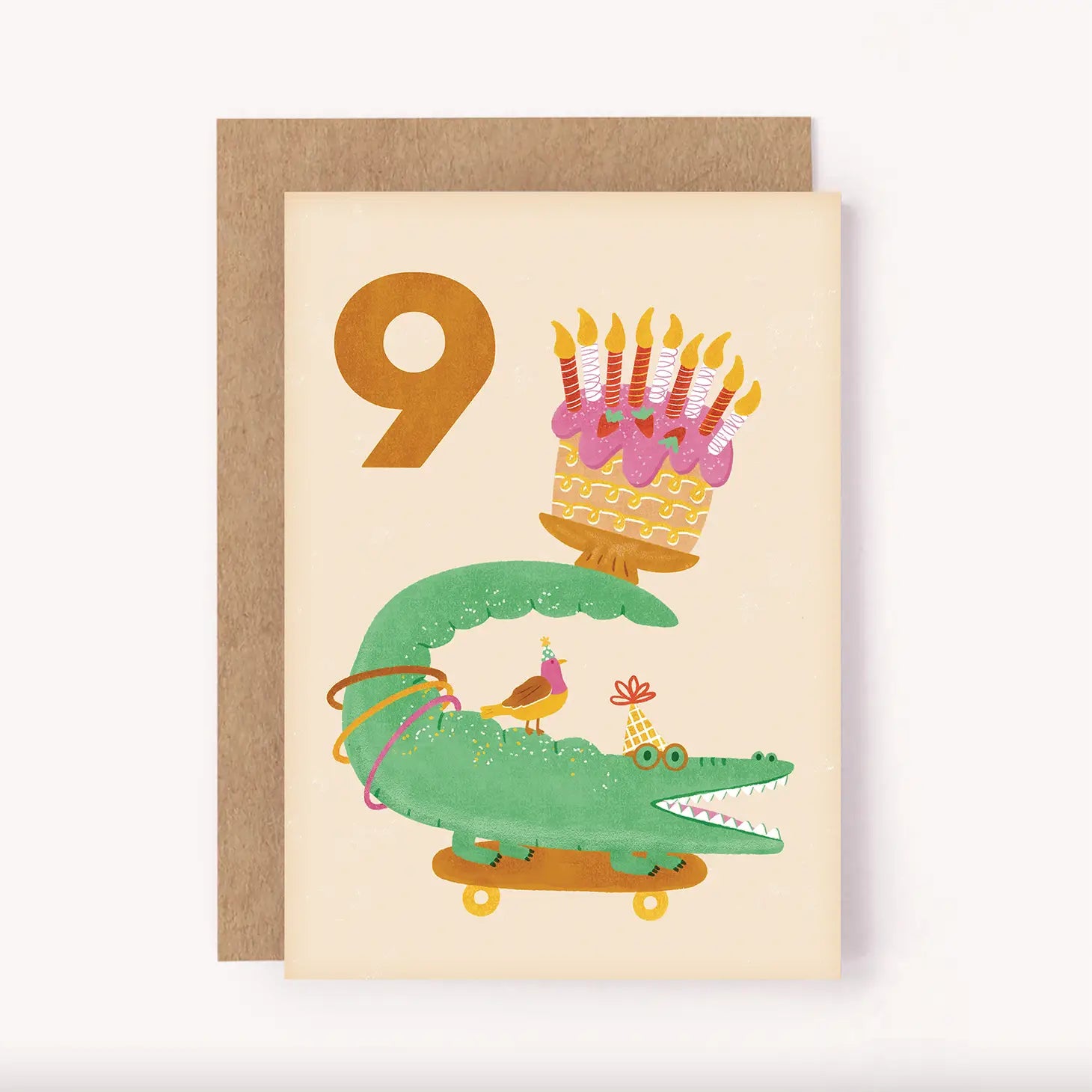 NINE Crocodile Bday Card
